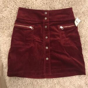 Burgundy Corduroy Skirt